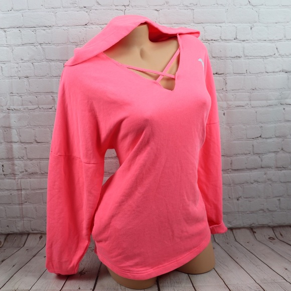 VS PINK Love Pink Lace Up Sweatshirt Hoodie - Picture 4 of 7